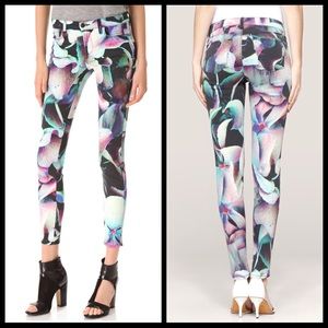 J Brand floral print watercolor skinny jeans